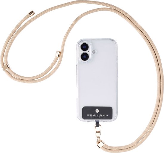 Selencia Universeel telefoonkoord - Telefoon Ketting - GSM Koord geschikt voor iPhone en Samsung - Beige