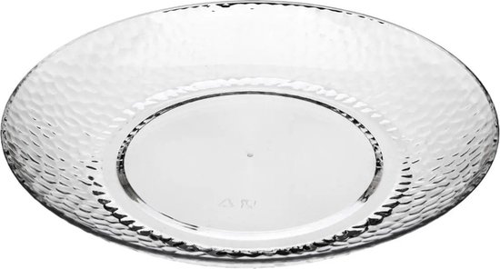 Secret de Gourmet Onbreekbare servies borden - 12x stuks - kunststof - transparant - 20 en 27 cm - camping/outdoor/peuters/BBQ — afbeelding 3