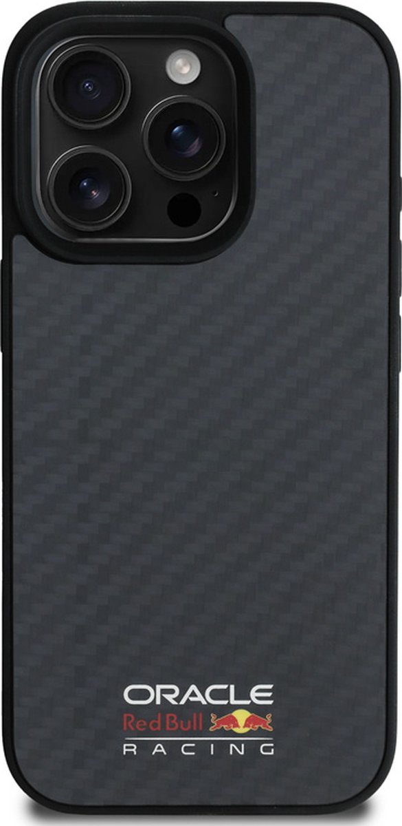 Red Bull Racing iPhone 16 Pro Max Backcover hoesje Magsafe - Carbon Fiber - Shiny logo - Zwart van Red Bull Racing — afbeelding 3