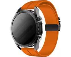 Strap-it Smartwatch bandje 22mm - siliconen band met parachutesluiting geschikt voor Samsung Galaxy Watch 3 45mm / 46mm / Gear S3 - Huawei Watch GT 2/3/4/5 - 46mm - Polar Vantage M / Grit X - OnePlus Watch - Amazfit GTR 2/3/4 - Fossil Gen 5 (oranje)
