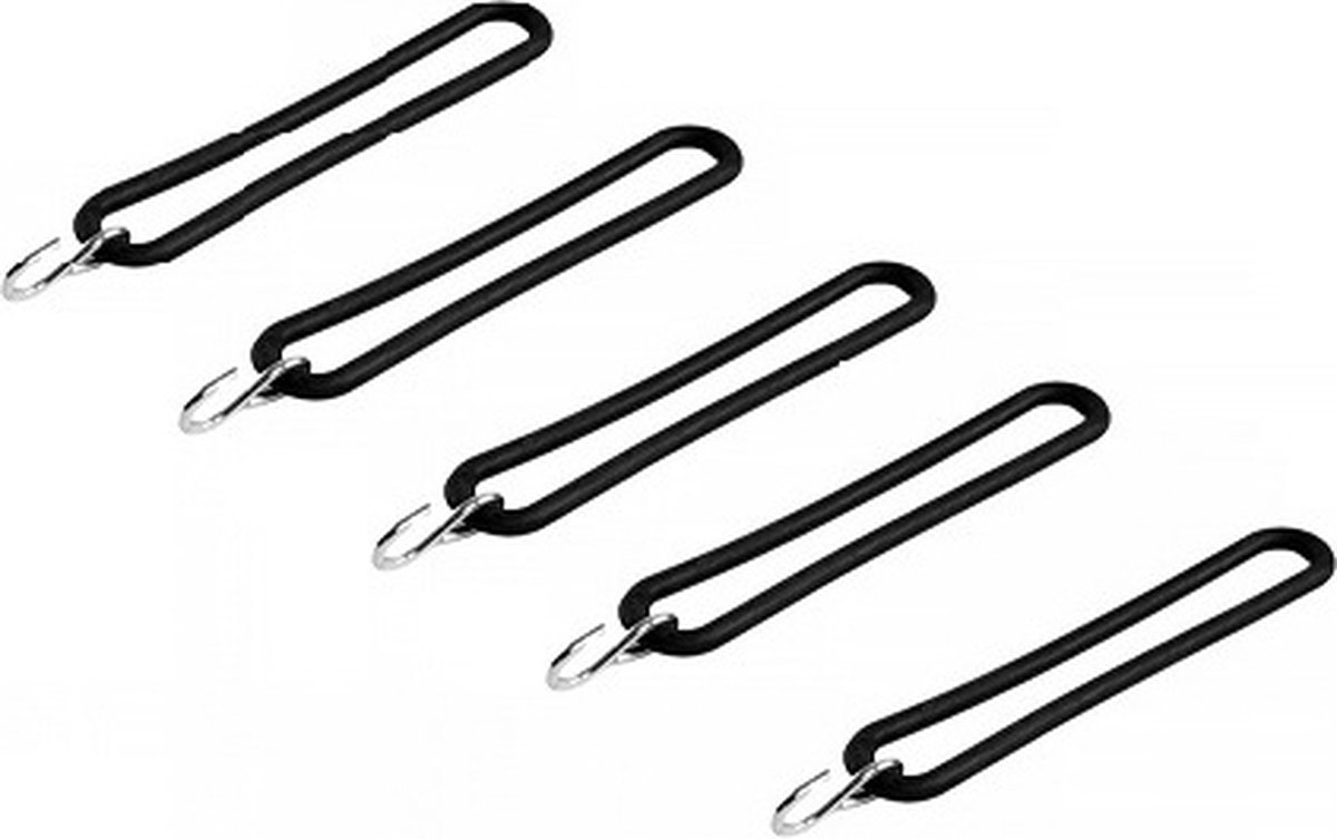 spanrubber - 5st - 25cm - S-haak - 8mm - tent - gaaskleed -aanhangerdoek