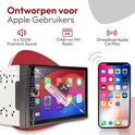 7-inch autoradio met Apple CarPlay, getoond met een iPhone met CarPlay.