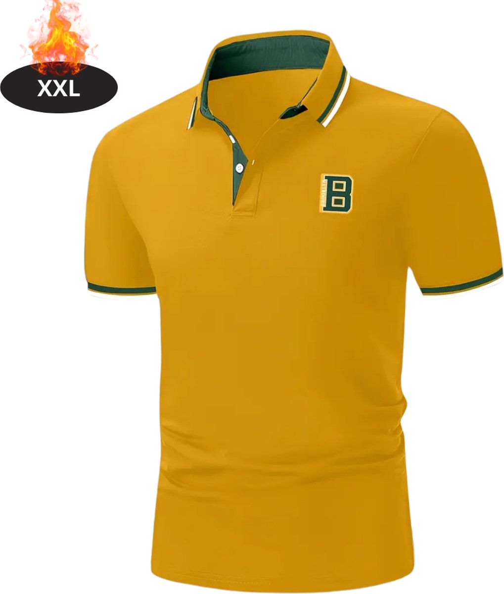 Bovista Poloshirt Heren T-Shirt Heren Shirt Overhemd Polo Shirt Aarde Geel