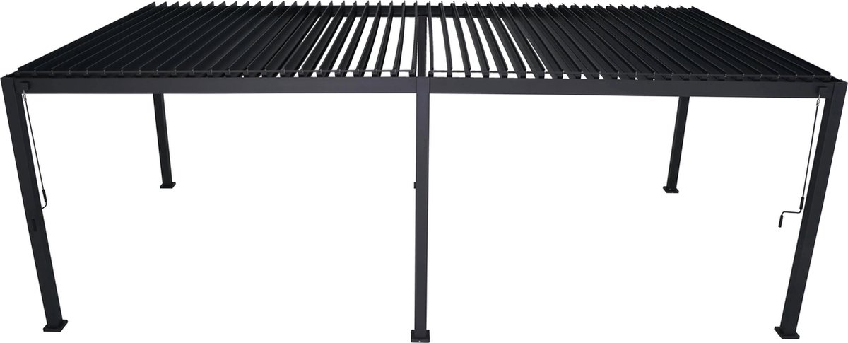 Mirador Deluxe terrasoverkapping - 360 x 720 cm - antraciet - Luxe / Vrijstaande / Aluminium lamellen overkapping - Tuinprieel / Carport / Veranda / Pergola