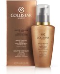 Collistar flacon met pompdispenser en verpakking. Koperkleurig met glitters, tekst "Magic Drops Glow Highlighting Body Concentrate".