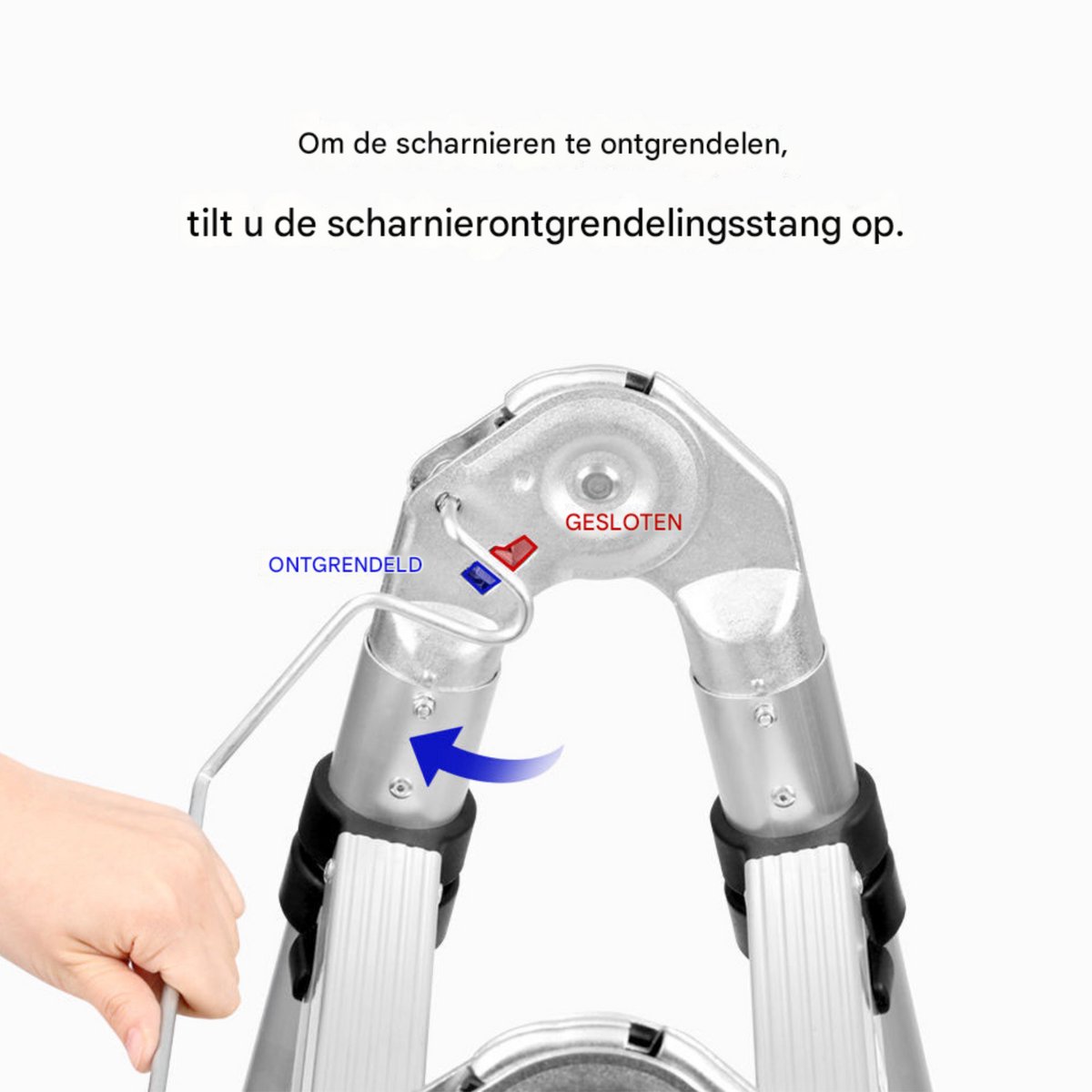 Telescopische Loft Ladder Mona - 620CM - Opvouwbare Trapladder - Uitschuifbare Aluminium Ladder - Draagbaar - EN131 - Max. Belasting 150kg/330lb – foto 4