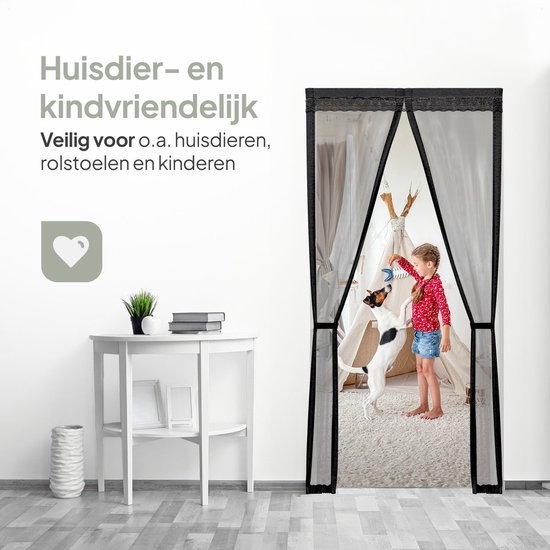 O'DADDY® Deurgordijn Deluxe FIBER - Magnetisch Vliegengordijn - Voor Nieuwbouw en Standaard Deuren - Eenvoudige Installatie - Deurhor Zwart - 100x260 cm — afbeelding 5