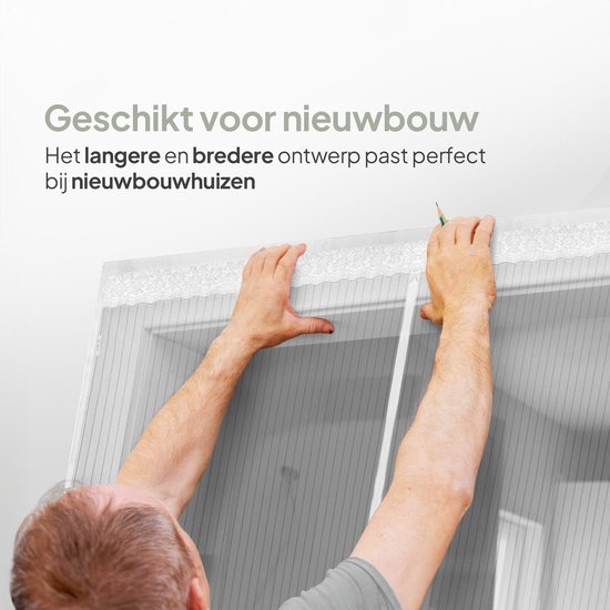 O'DADDY® Deurgordijn Deluxe FIBER - Magnetisch Vliegengordijn - Voor Nieuwbouw en Standaard Deuren - Eenvoudige Installatie - Deurhor Wit - 150x260 cm van Merkloos — afbeelding 5
