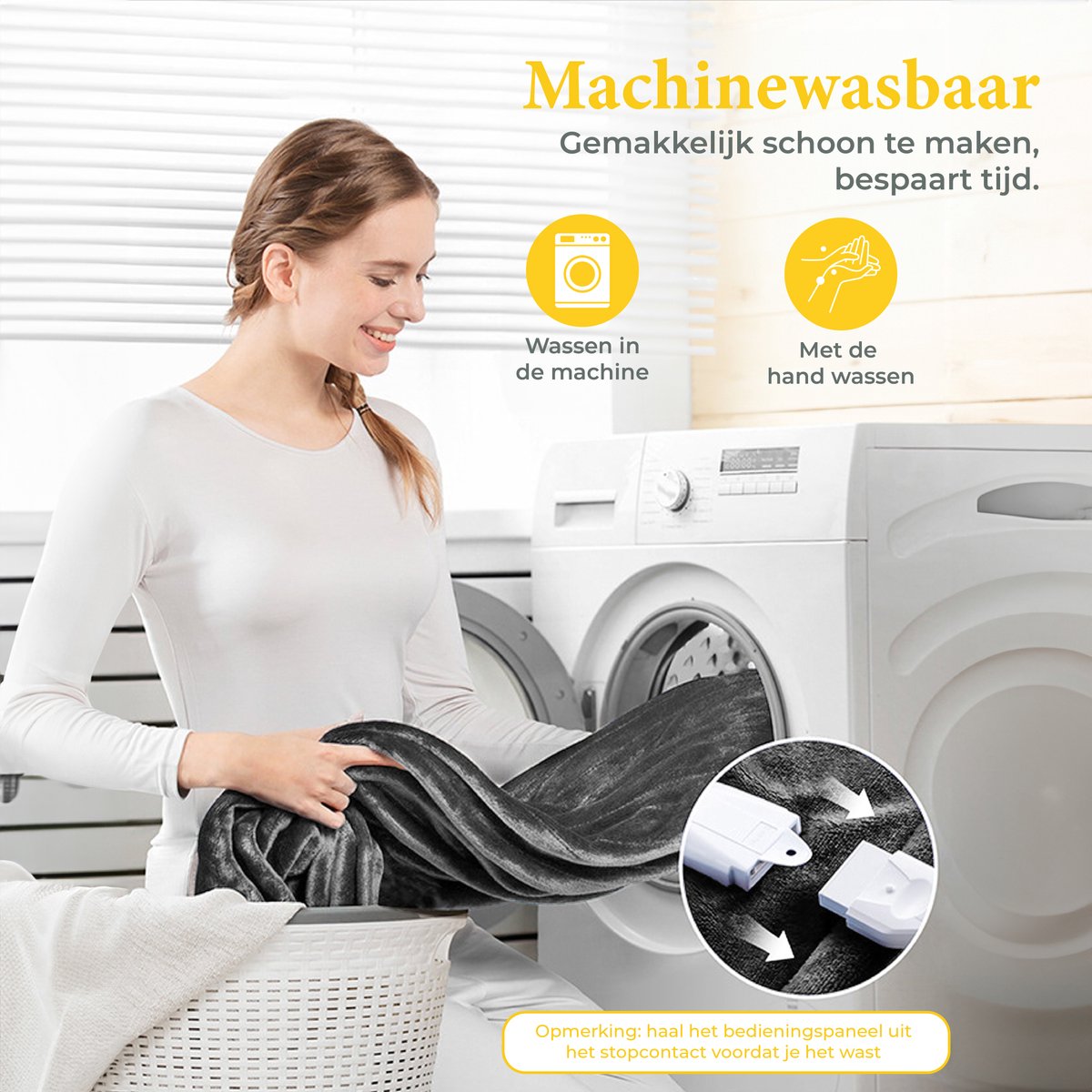 Afbeelding 3 van Sleep Comfy Elektrische Deken - 2x Bovendeken met Instelbare Warmte - Wasbaar - Timerfunctie - Luxe Verwarmde - Veilig en Gezellig Beddengoed - Energiezuinig - 180x130 cm - Antraciet
