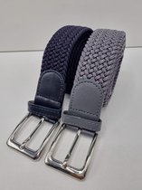 Ceinture élastique Ceinture extensible Ceinture tressée Ceinture tressée Ceinture élastique - unisexe - convient aussi bien aux hommes qu'aux femmes Couleur -1 Blauw -2 Grijs 105 CM Offre pack de 2 de SKB Fashion