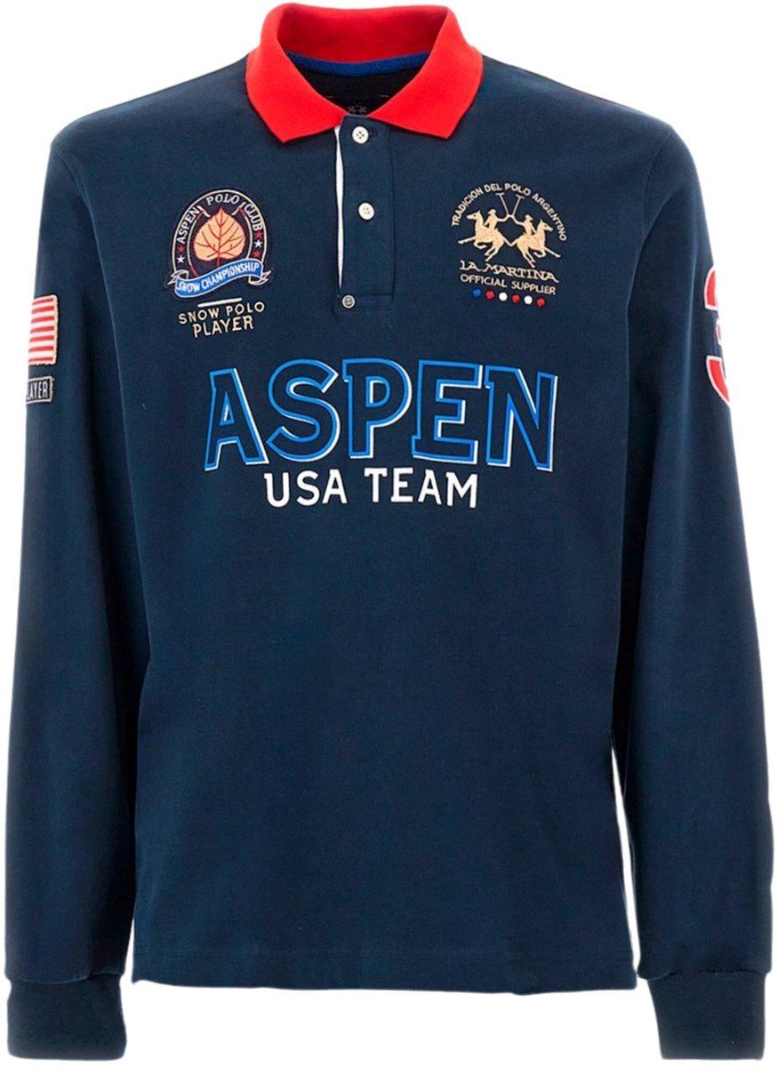La Martina Shirt Langarm-Poloshirt regular fit Waylin mit Logo-Detail