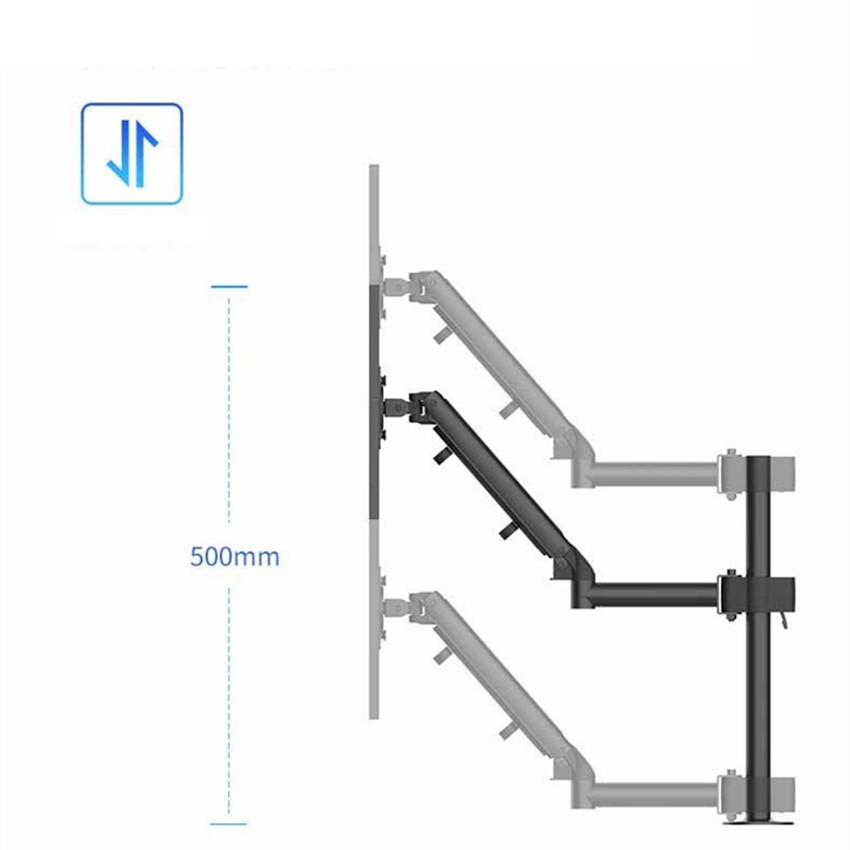Dubbele Arm Monitorbeugel, 360° draaibaar, Verstelbare Hoogte voor 17-32 Inch Monitoren, Ergonomisch Ontwerp voor Werk en Spellen thumbnail 3