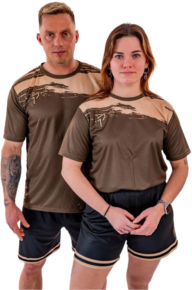 Proma Sports - Endurance Shirt - Brush Khaki/Gold - XS - Unisex - Tennis - Padel - Football - Teamsports - Fitness - Esports