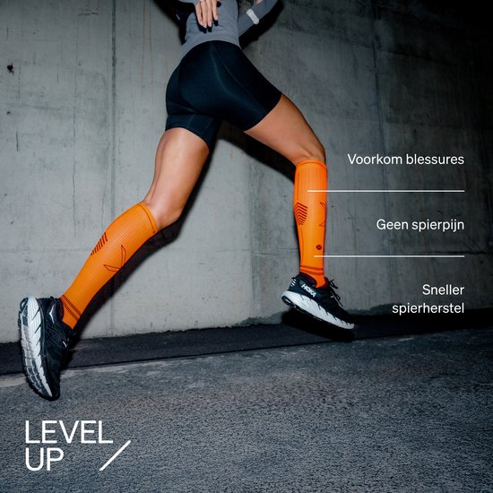 STOX Energy Socks Hardloopsokken Dames - Compressiekousen - Compressie Sokken Hardlopen - Sportsokken Geel - Maat M: 38-40 - 1 Paar