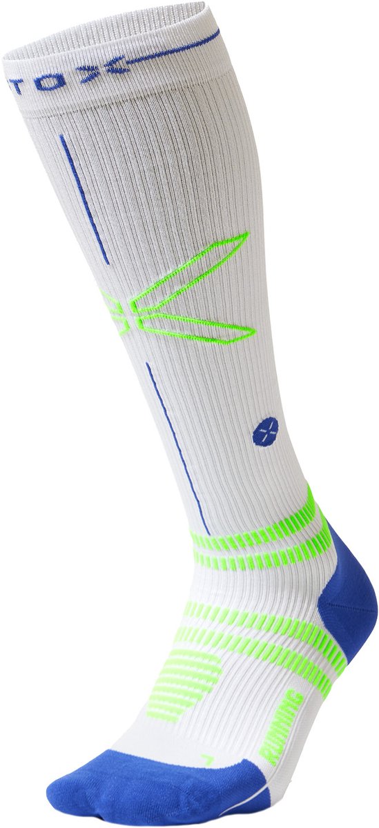 STOX Energy Socks Hardloopsokken Heren - Compressiekousen - Compressie Sokken Hardlopen - Sportsokken Wit - Maat L: 43-47 - 1 Paar