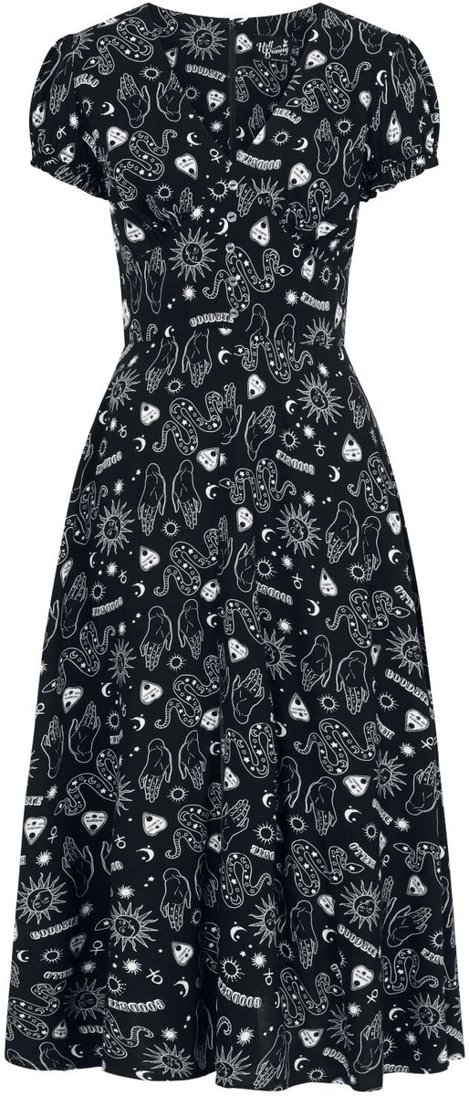 Hell Bunny Hello Goodbye Dames Maxi-jurk - zwart/wit - M