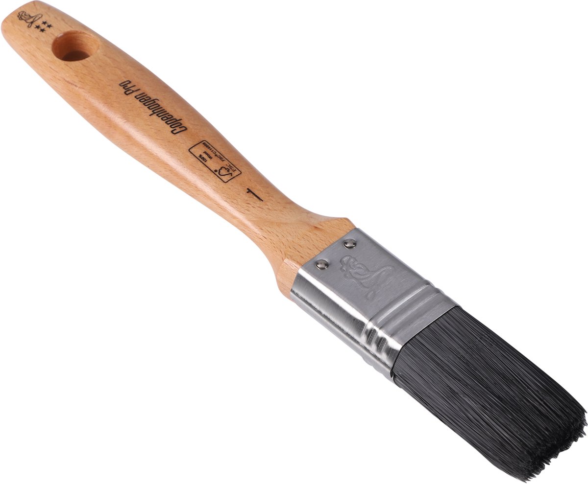 KREX Platte kwast mt. 1 Synthetisch haar FSC houten steel
