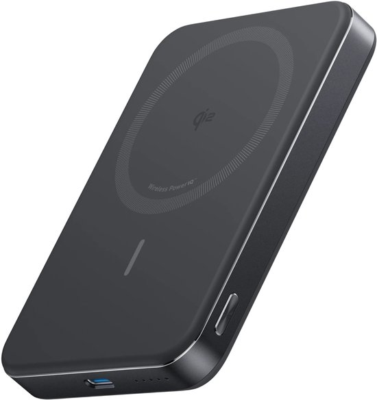 Anker MagGo Powerbank - 10.000mAh - Qi2-gecertificeerd 15W Draadloos Opladen - Magnetisch en Ultradun - Compatibel met MagSafe - Inclusief USB-C naar USB-C Kabel - Zwart