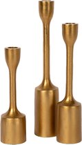 Atmooz - Kaarshouder Orso S/3 - Goud - Set van 3 Kandelaars - Gepoedercoat Metaal - 21, 26 en 31 cm Hoog - Luxe Tafeldecoratie