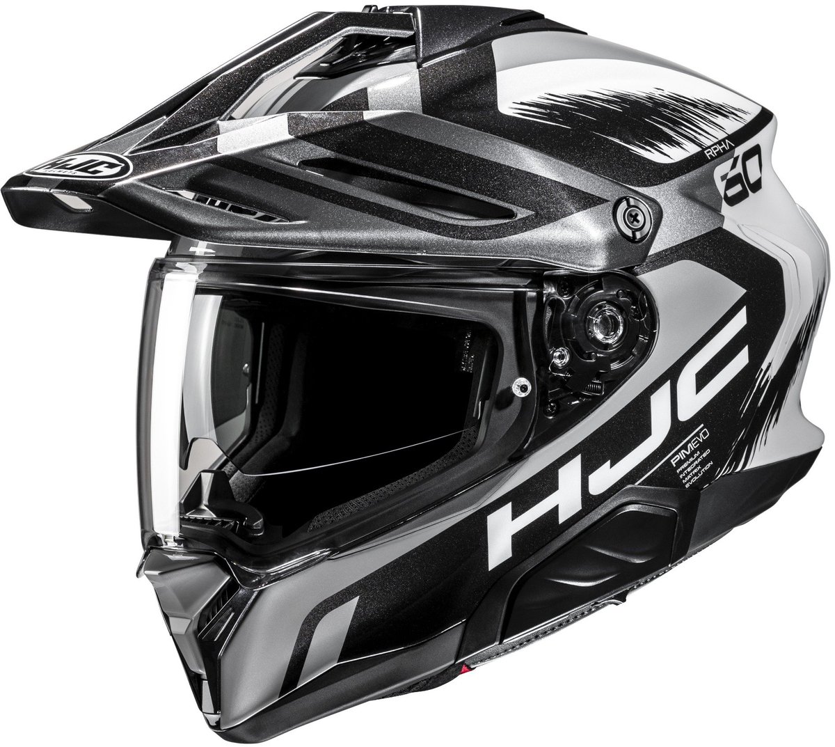 HJC RPHA 60 Quid Zwart Wit Zilver Adventure Motorhelm - Maat XL - Helm