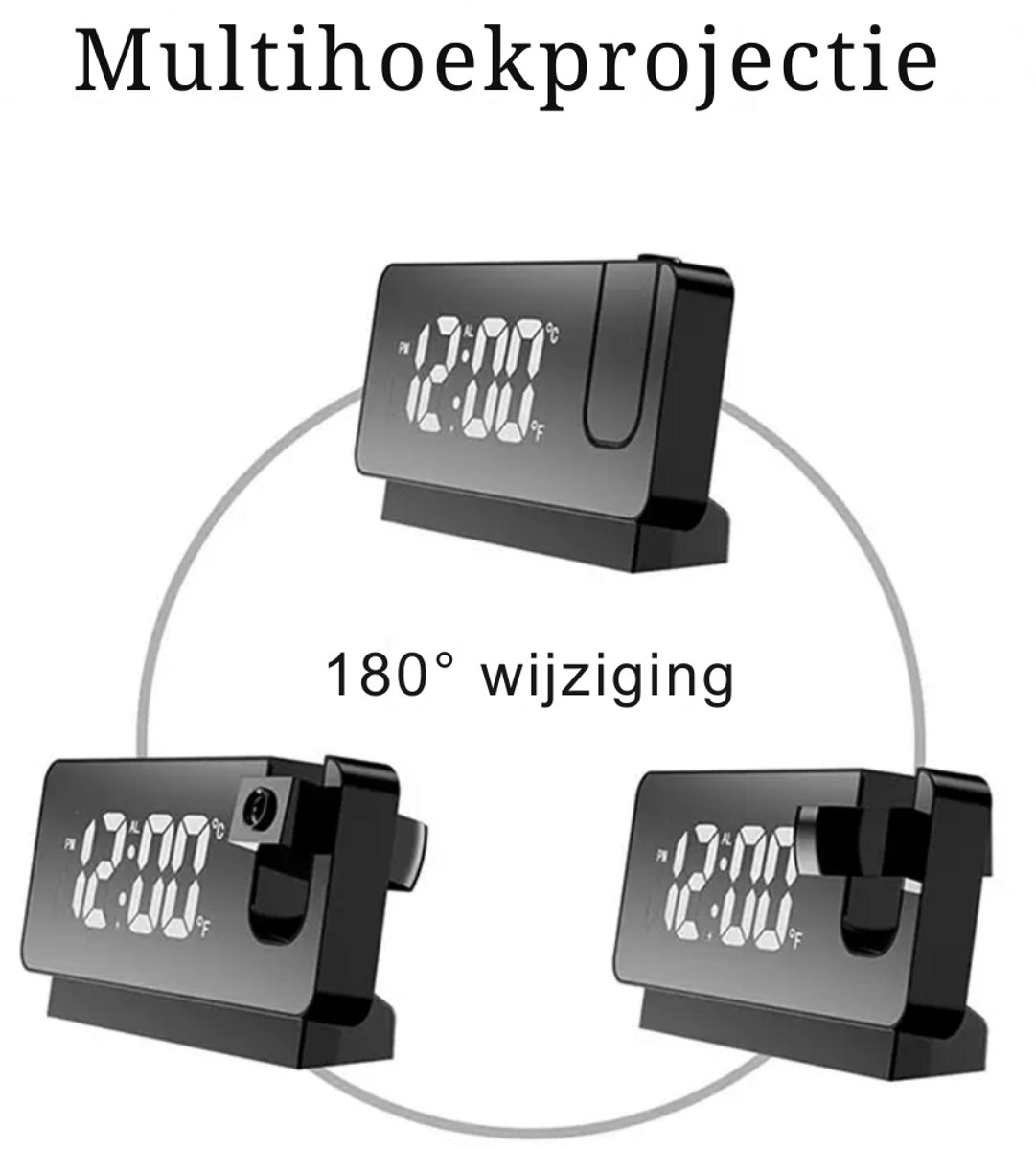 Livista Digitale Wekkerradio met Projectie - Wekkers Digitaal - Projectiewekker - Projectieklok — cadeau in Elektronica - foto 5