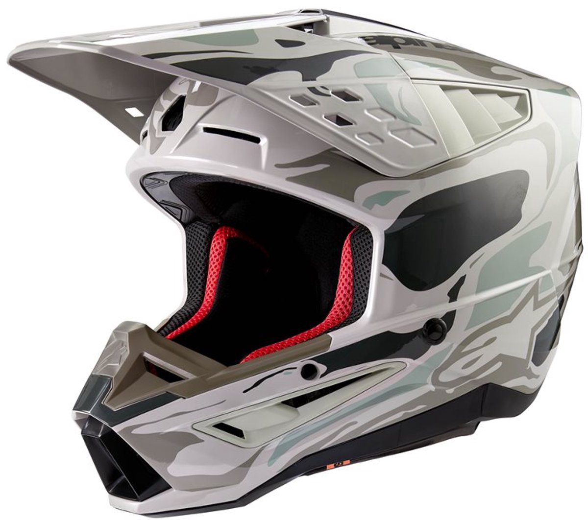 Alpinestars S-M5 Mineral Helm Ece 22.06 Warmgrijs Celadon Groen Glanzend - Helm