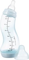 Bol.com Difrax Baby S-fles 250 ml Natural - Lichtblauw - 1 Stuk Baby fles met Anti-Colic S-Vorm zorgt voor constante stroom aanbieding