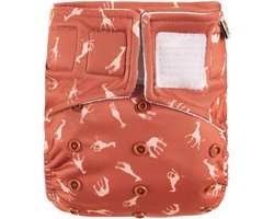HappyBear | All In One wasbare luier - Savanna | One Size - 4kg t/m 15kg | Te gebruiken vanaf geboorte tot zindelijkheid | Dubbele lekgoten - minder kans op lekkages | Handige klittenbandsluiting