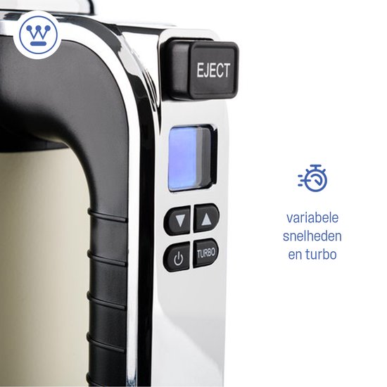 Westinghouse Retro Handmixer - Wit - 350W - Incl. Gardes En Deeghaken van Westin — afbeelding 4