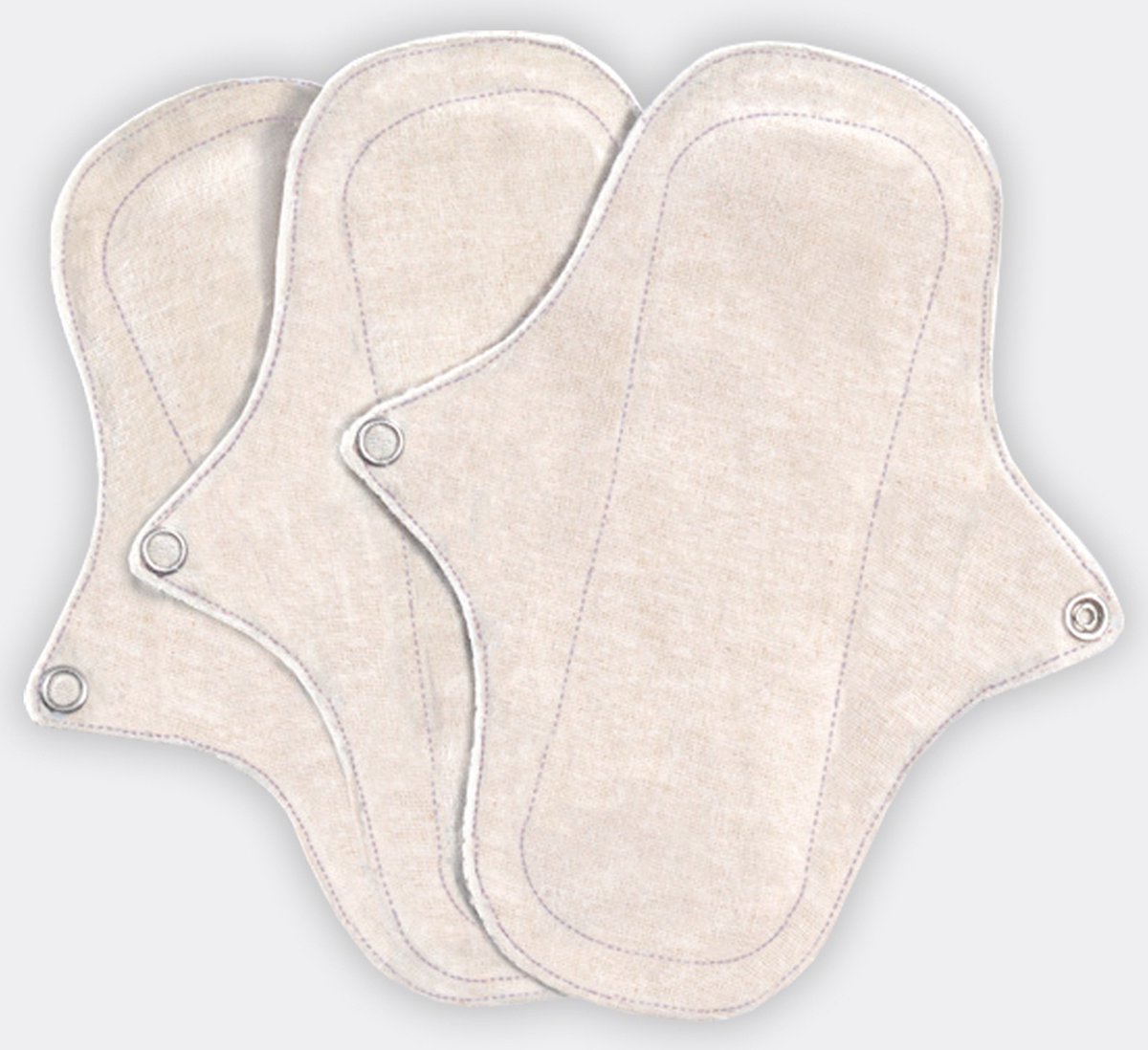 Eco Femme wasbare Inlegkruisjes 3-Pack (ZONDER pul) - 100% Biologisch Katoen - Wit - duurzaam - herbruikbaar - zonder plastic