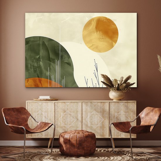 Décoration murale Métal - Peinture Aluminium Industriel - Abstrait - Paysage - Soleil - Art - 150x100 cm - Dibond - Photo sur aluminium - Décoration murale industrielle - Pour le salon/chambre