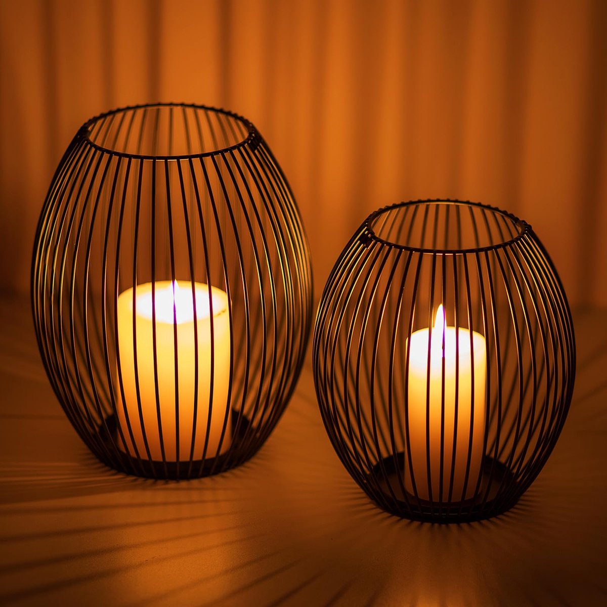 La'Moussawi ® Stijlvolle Metalen Kandelaar Set van 2 voor Sfeervolle Decoratie