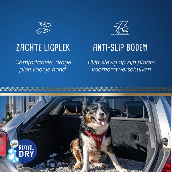 Paillasson Royal Dry pour animaux de compagnie - Tapis pour chien pour la voiture - Lieu de repos doux idéal pour les chiens - 66x91 cm (taille M) - Chenille en microfibre - Convient aux chiens et autres animaux de compagnie