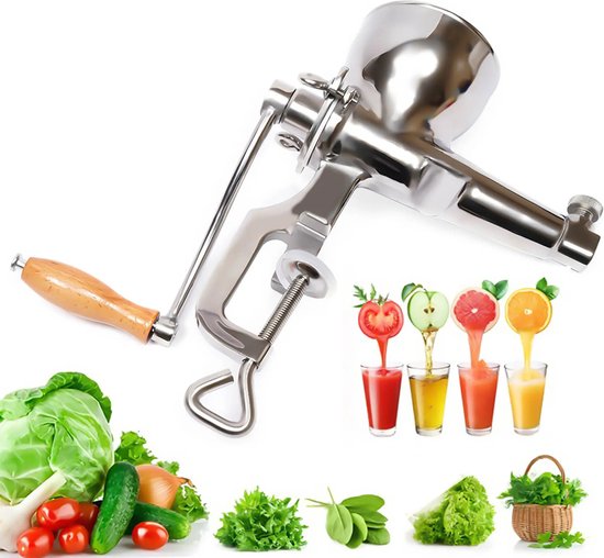 Slowjuicer - Sapcentrifuge - Citruspers - RVS - Handmatig - Compact en stevig - Max 5.5 tafelblad - Manual - Grijs — afbeelding 4