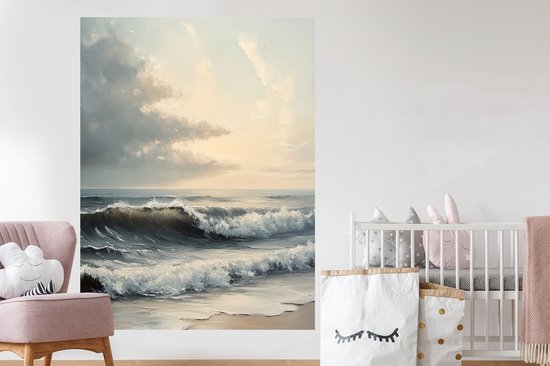 Stickers muraux - Film autocollant - Plage - Mer - Coucher de soleil - 120x160 cm - Film adhésif - Stickers muraux chambre d'enfant - Papier peint autocollant XXL - Papier peint autocollant - Film autocollant
