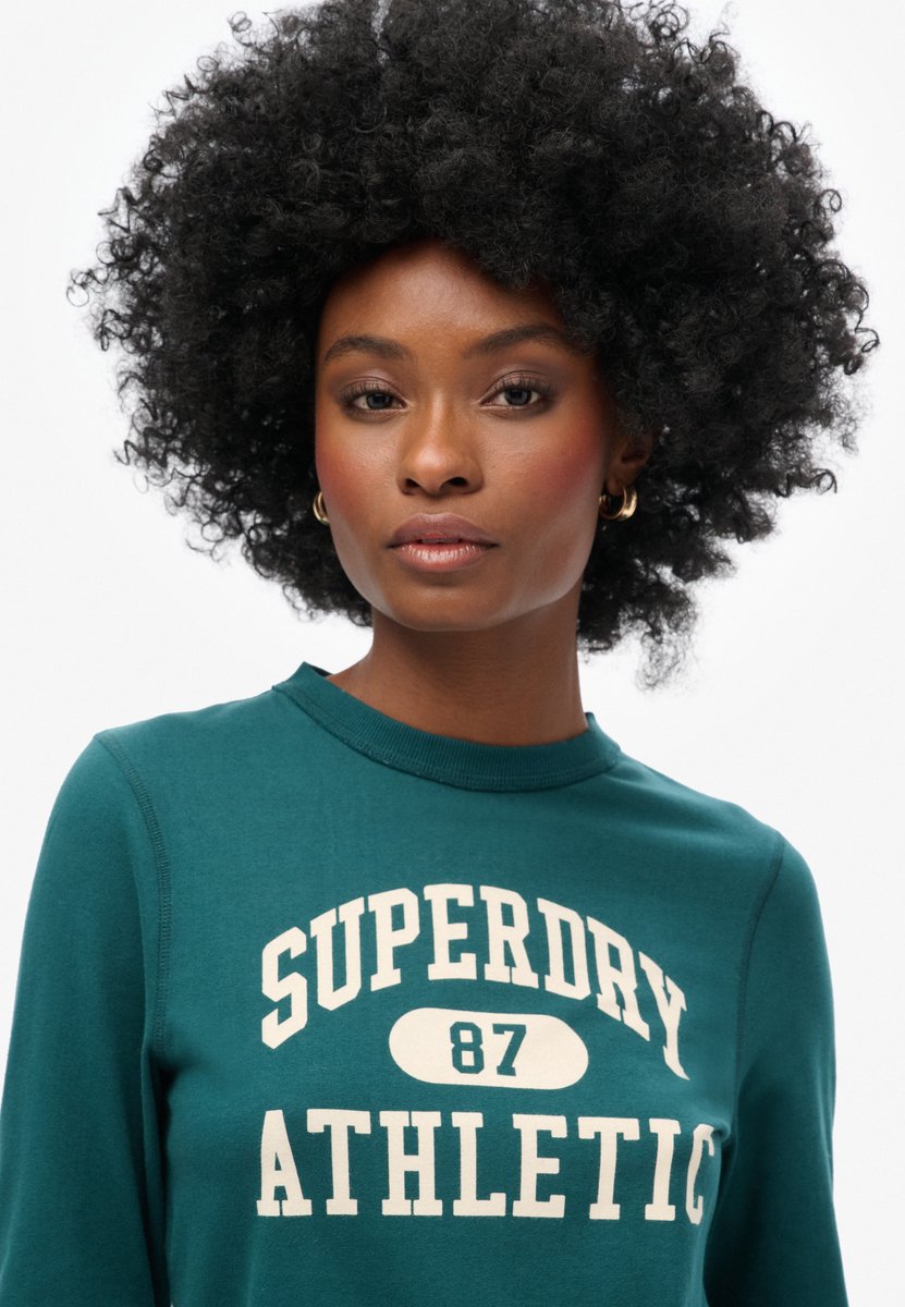 Superdry Athletic Essentials slimfit ringertop met lange mouwen Dames Lange mouwen shirts Groen