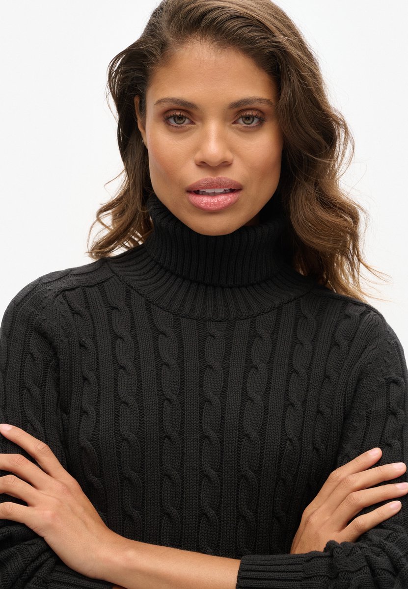 Superdry Slouchy Cable Coltrui Dames Sweaters Grijs