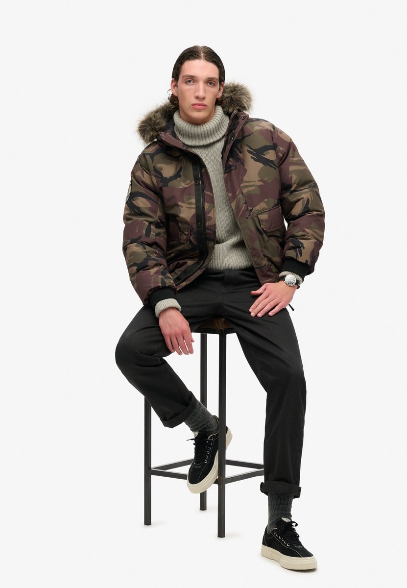 Superdry Everest bomberjack met imitatiebont Heren Gewatteerde jassen Para Camo