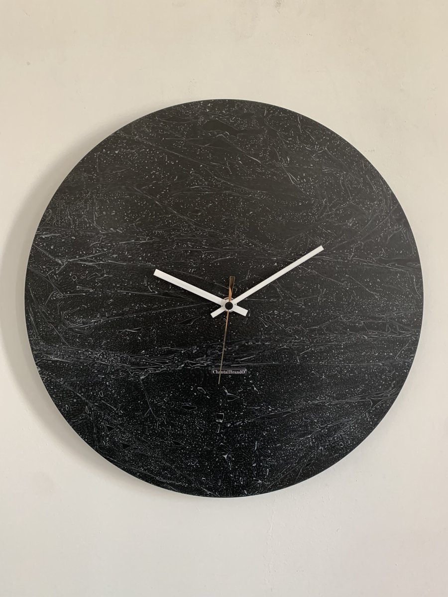 ChantalBrandO Wandklok BRETAGNE BLACK XL Modern Industrieel Design