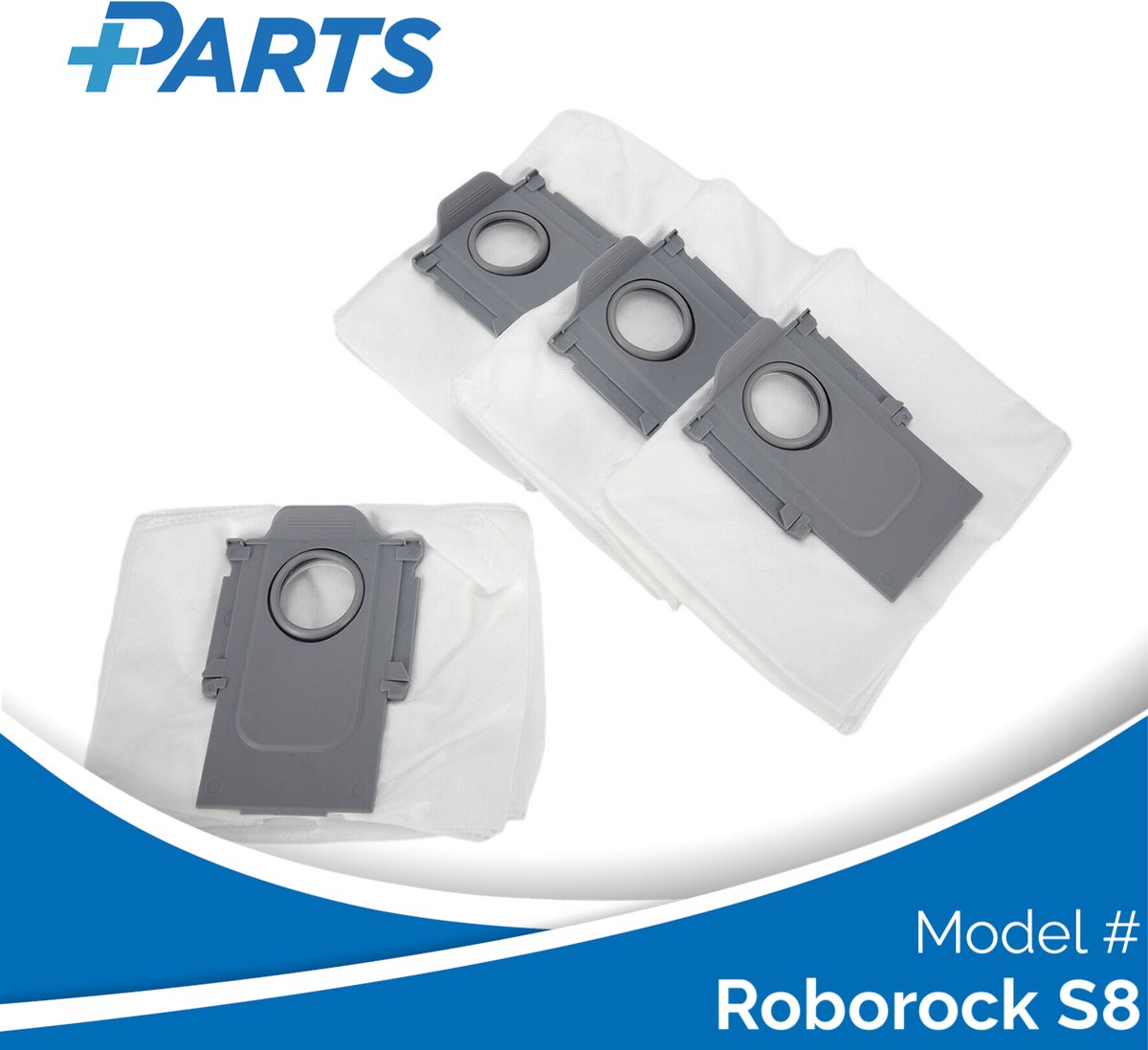 Roborock S8 Stofzakken (4 Stuks, Plus.Parts® alternatief voor 8.02.0132)