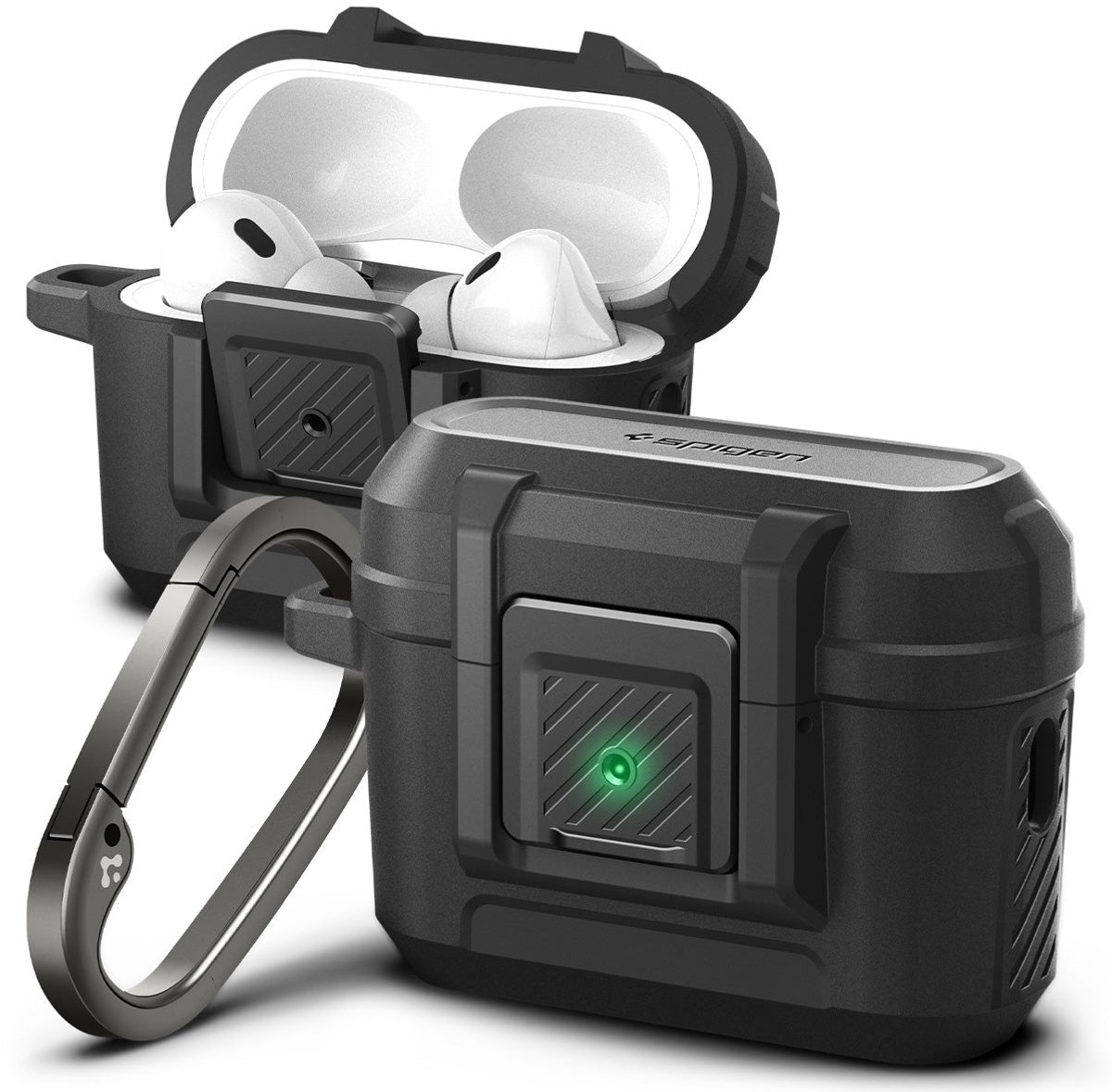 Spigen Lock Fit Hulle Kompatibel mit AirPods Pro 2nd Generation 2022 - Schwarz
