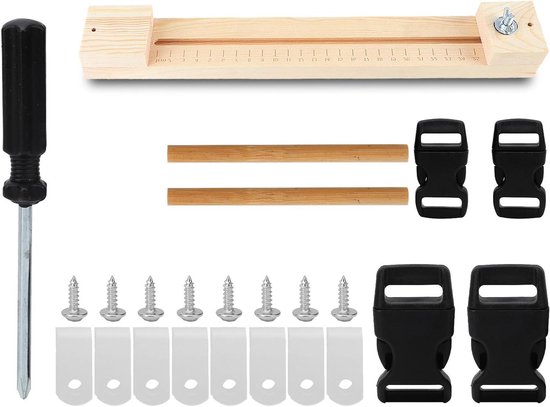 Jwthee Paracord-armbandset, paracord-apparaat, verstelbare lengte, armbandfabrikant, houten frame voor sieradenaccessoires