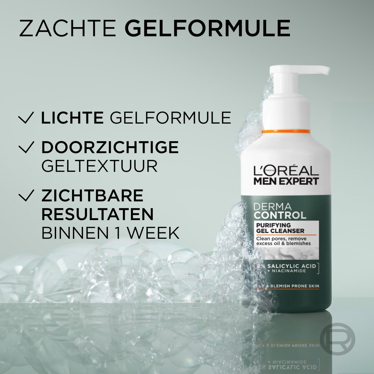 L'Oréal Paris Men Expert De Derma Control Purifying Gel Cleanser thumbnail 3