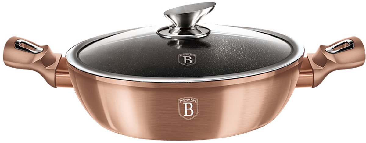 Berlinger Haus Hapjespan - Inductie - Ø 28 cm - Met Deksel - Rose Goud