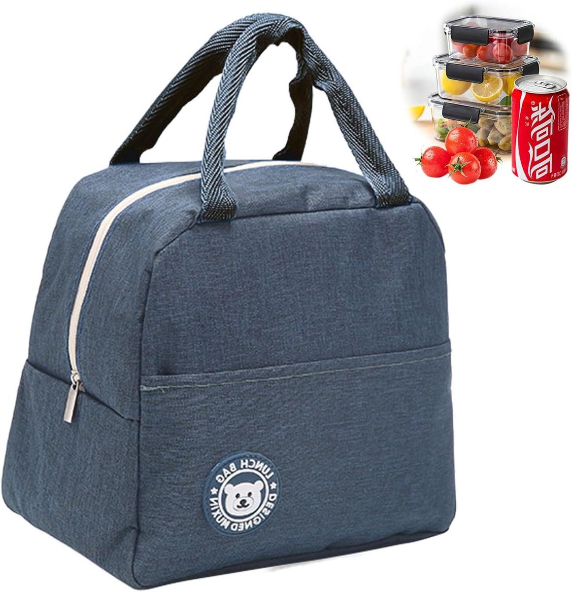 Geïsoleerde lunchbox draagbare koeltas met aluminiumfolie - Opvouwbare lunchtas voor onderweg