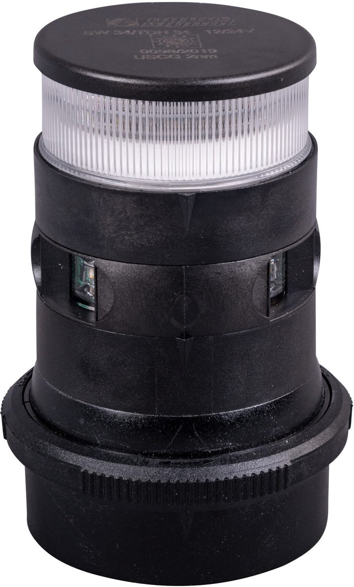 Aqua Signal Serie 34 zwart Driekleuren/Anker LED Navigatielicht