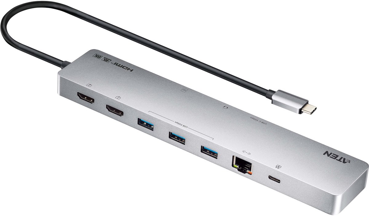 ATEN UH3240 USB-C Dock 4K Dual Display met Power Passthrough