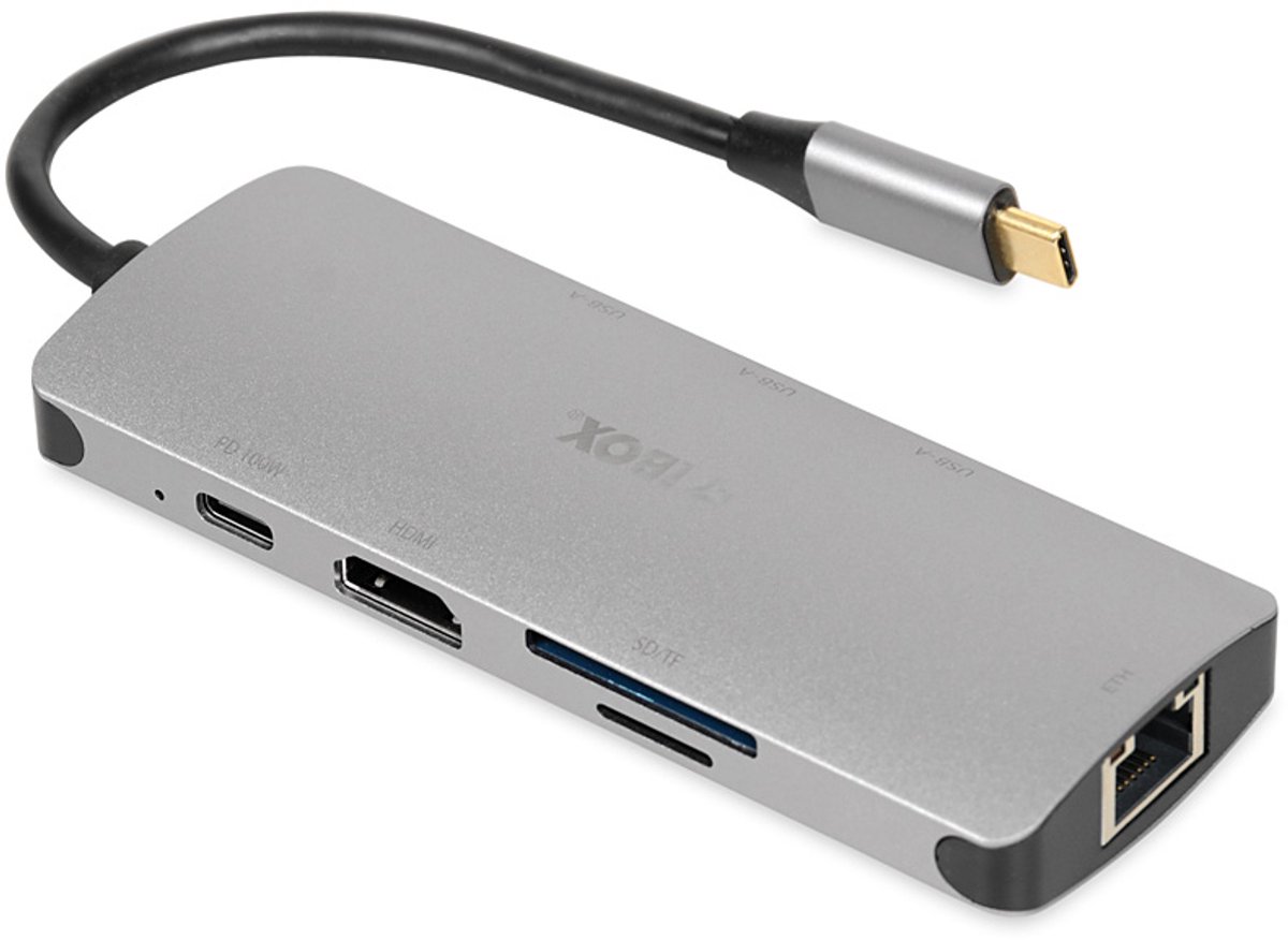 iBox IUH3RJ4K interface hub USB Type-C 5000 Mbit/s Zilver