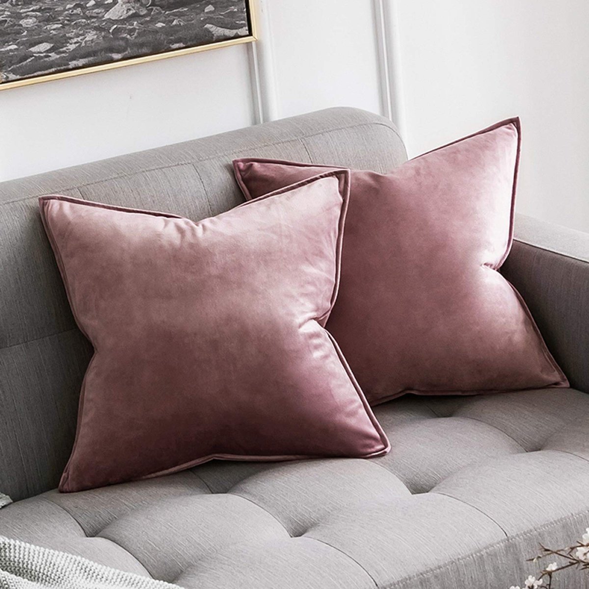My Ninki ® Elegante Fluwelen Kussenhoezen Set van 2 voor Stijlvolle Woonkamerdecoratie 40x40 cm