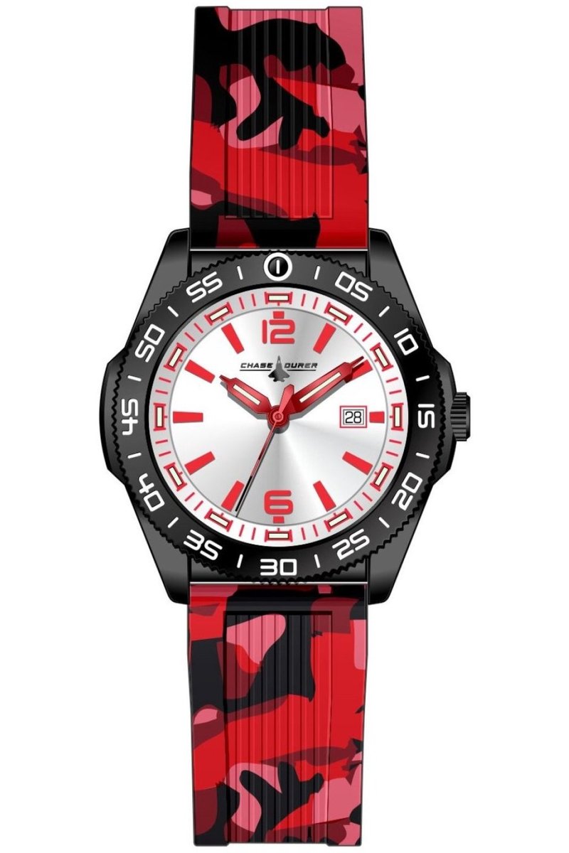 Chase Durer CDW-0171 Heren Horloge - Waterdicht - Analoog - Quartz Uurwerk - Roestvrij Staal met zilveren Wijzerplaat - 45mm